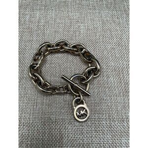Michael Kors Gold-Tone Chunky Link Logo Bracelet  Unisex